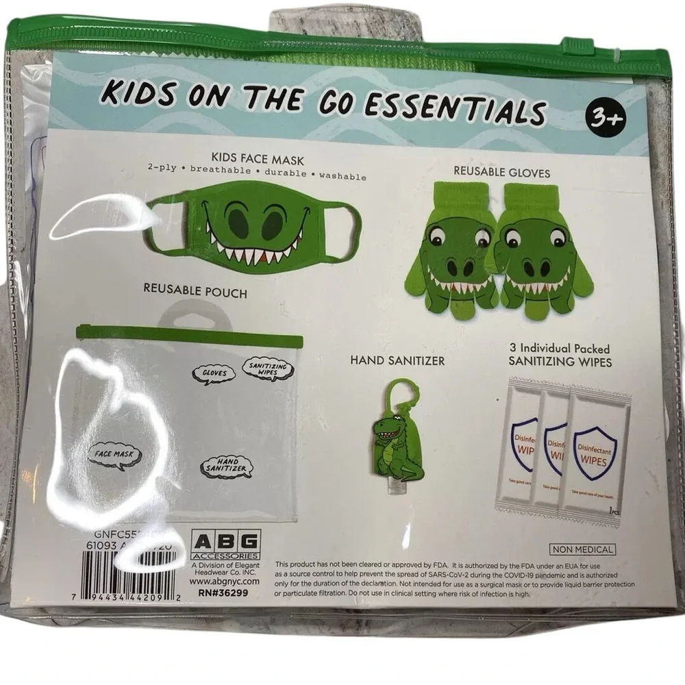 Essentials Green Dinosaur Face Mask